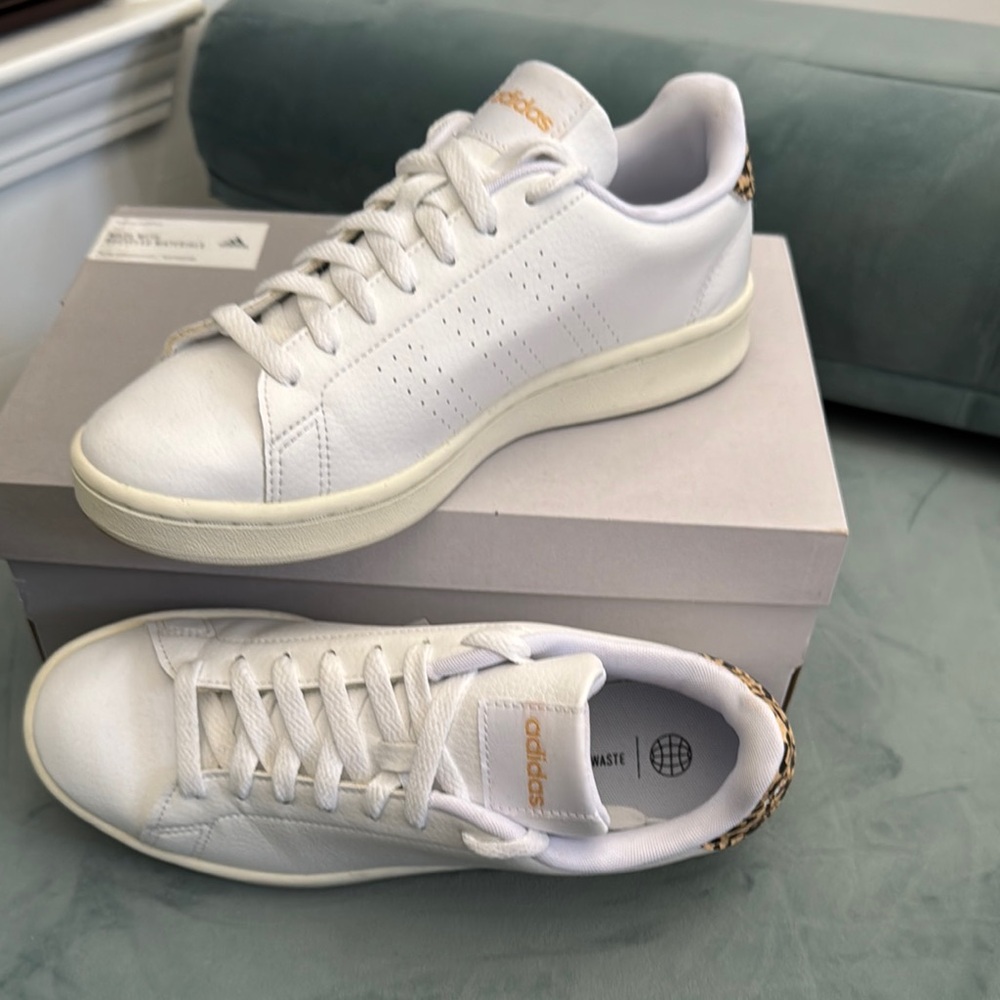 Adidas Women's White with Cheetah Sneakers